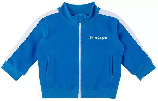 Спортивная куртка с отделкой в синюю полоску Baby Blue Palm Angels