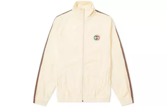 Спортивная куртка с плетеной отделкой GUCCI, Ecru