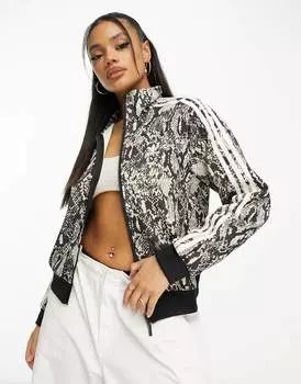 Спортивная куртка с тремя полосками и змеиным принтом adidas Originals