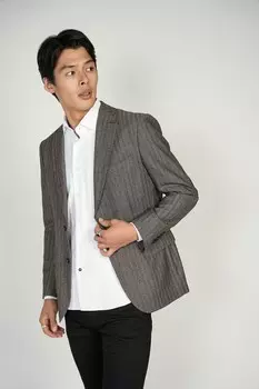 Спортивная куртка с узором «елочка» Luchiano Visconti, серый