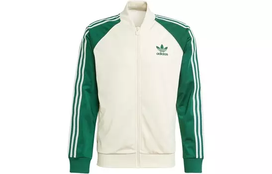 Спортивная куртка SST Track Zip Up бежево-зеленого цвета Adidas Originals, зеленый