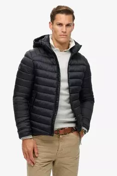 Спортивная куртка стеганое пальто Fuji с капюшоном Superdry, синий