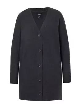 Спортивная куртка Ulla Popken Strickjacke, цвет dunkelgrau melange