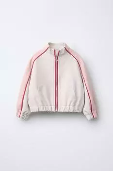Спортивная куртка ZARA, экрю