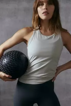 Спортивная майка из материала Drymove H&M, бежевый