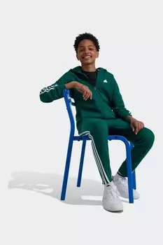 Спортивная майка Junior Future Icons с тремя полосками, застежкой молнией и капюшоном Adidas, белый