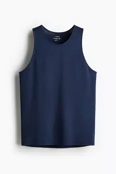 Спортивная майка с драймувом, стандартного кроя H&M, синий