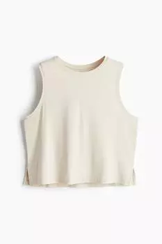 Спортивная майка свободного кроя с технологией DryMove H&M, бежевый