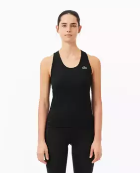 Спортивная майка Ultra Dry в рубчик Lacoste, чёрный