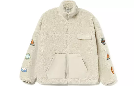 Спортивная модная коллекция бархатная куртка женская цвет Off White Lining