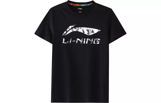 Спортивная модная коллекция футболок для мужчин, черная Lining, черный