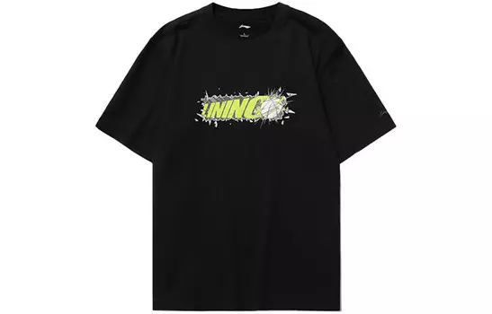 Спортивная модная коллекция футболок для мужчин, черная Lining, черный