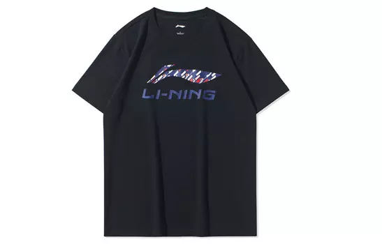 Спортивная модная коллекция футболок для мужчин, черная Lining, черный