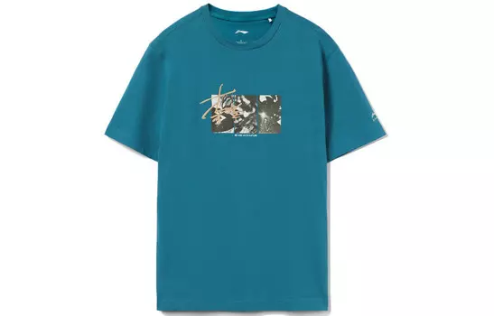 Спортивная модная коллекция футболок для мужчин, синяя Lining, синий