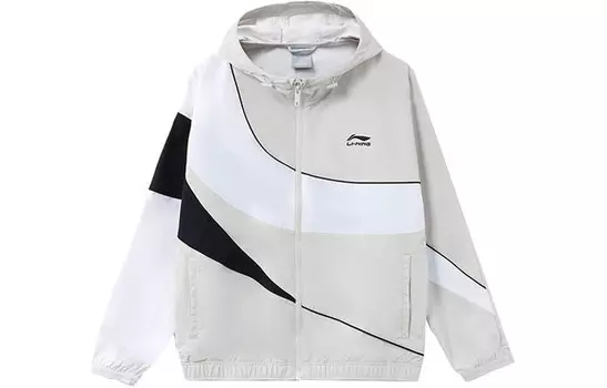 Спортивная модная коллекция куртка мужская белая Lining, белый