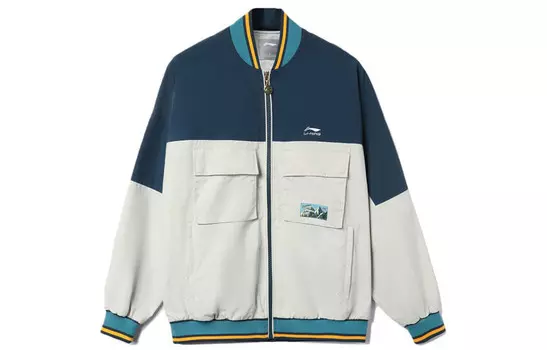Спортивная модная коллекция куртка унисекс Deepwater Duck Blue Antarctic Gray Color-block Lining, цвет Deepwater duck blue Antarctic gray color-blocking