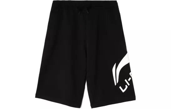 Спортивная модная коллекция повседневные шорты мужские черные Lining, черный