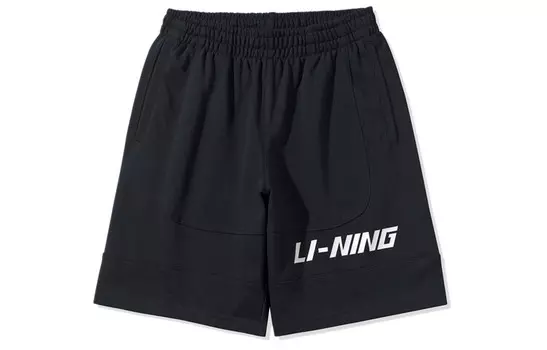 Спортивная модная коллекция повседневные шорты мужские черные Lining, черный