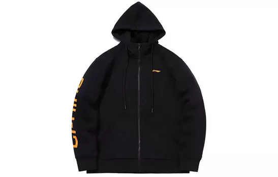 Спортивная модная коллекция толстовка мужская черная Lining, черный