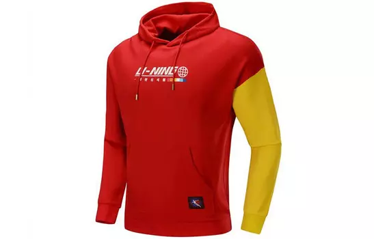Спортивная модная коллекция толстовка мужская красная Lining, красный