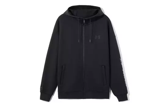 Спортивная модная коллекция Толстовка унисекс черный Lining, черный