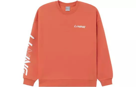 Спортивная модная коллекция Толстовка унисекс кирпично-красный Lining, красный