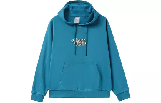 Спортивная модная коллекция Толстовка унисекс Космический синий Lining, синий