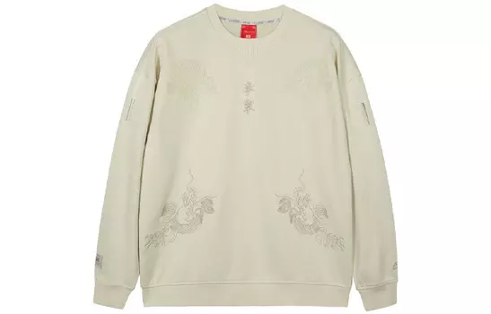 Спортивная модная коллекция толстовка унисекс Ma серый зеленый Lining, серо-зеленый