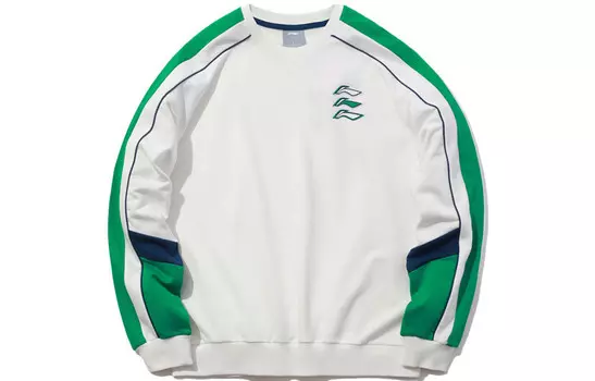 Спортивная модная коллекция Толстовка унисекс молочно-белая Lining, слоновая кость