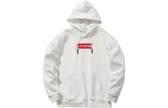 Спортивная модная коллекция Толстовка унисекс молочно-белая Lining, слоновая кость