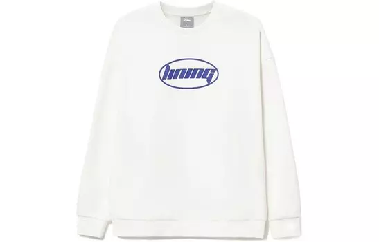 Спортивная модная коллекция Толстовка унисекс молочно-белая Lining, слоновая кость