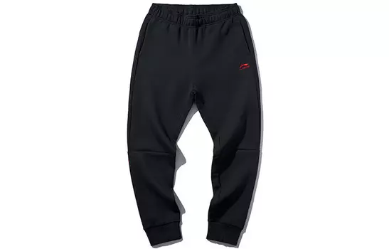 Спортивная модная коллекция трикотажные спортивные штаны мужские черные Lining, черный