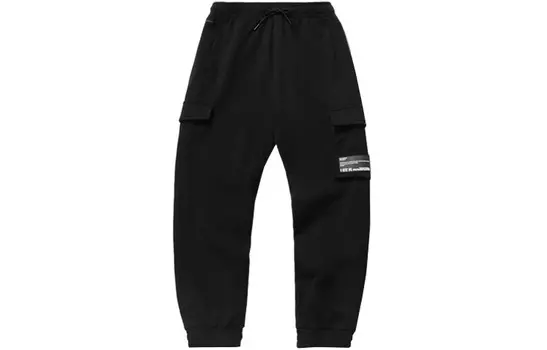 Спортивная модная коллекция трикотажные спортивные штаны мужские черные Lining, черный