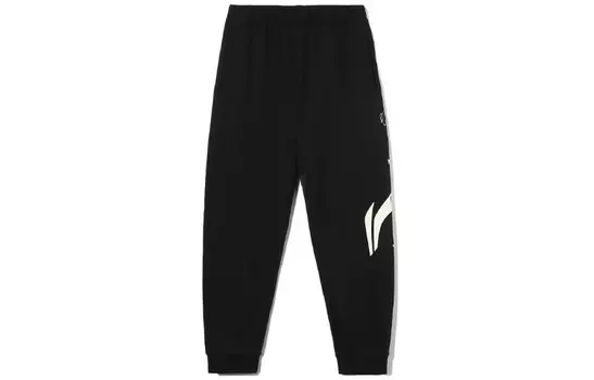 Спортивная модная коллекция трикотажные спортивные штаны мужские черные Lining, черный