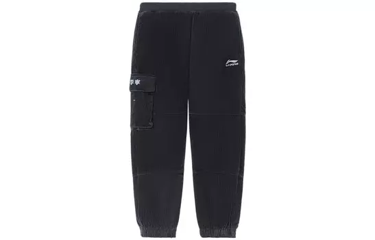 Спортивная модная коллекция трикотажные спортивные штаны мужские черные Lining, черный