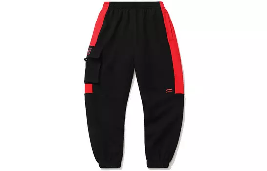 Спортивная модная коллекция трикотажные спортивные штаны мужские черные Lining, черный