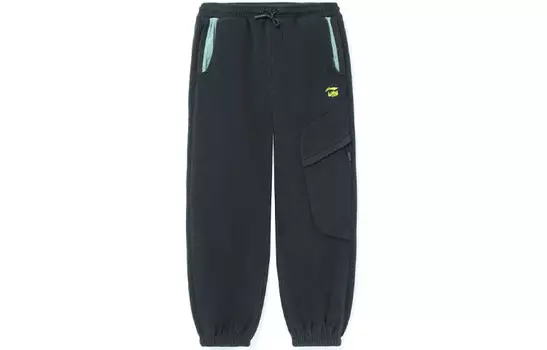 Спортивная модная коллекция трикотажные спортивные штаны унисекс черные Lining, черный