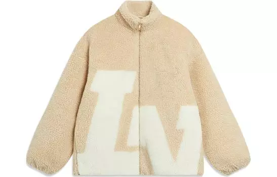 Спортивная модная куртка LiNing из коллекции унисекс цвета молочного и янтарного цвета, Milk Umber