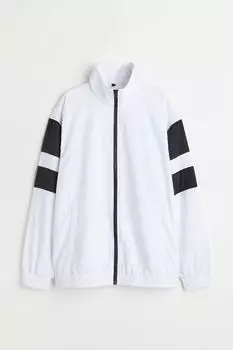 Спортивная нейлоновая куртка H&M, белые/цветные блоки