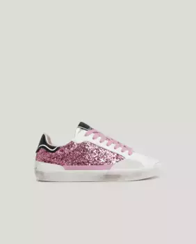 Спортивная обувь для девочек с блестящими деталями по бокам Pepe Jeans, розовый