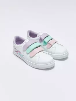 Спортивная обувь для девочек с принтом на липучке LCW STEPS, белый печатный