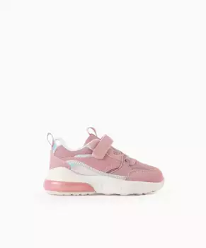 Спортивная обувь для девочек с сенсорной застежкой и подсветкой Zippy, розовый