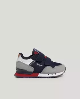 Спортивная обувь для мальчика с двойной застежкой-липучкой Pepe Jeans, серый