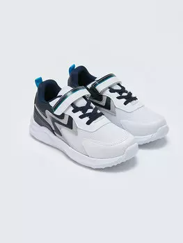 Спортивная обувь для мальчиков с цветными блоками, шнурками и липучками LCW STEPS, белый