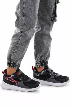 Спортивная обувь для мальчиков с сеткой на липучке 3004 KKO KDS, черный красный