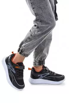 Спортивная обувь для мальчиков с сеткой на липучке 3010 KKO KDS, черно-копченый