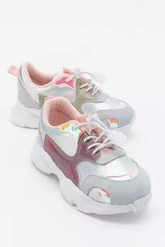 Спортивная обувь из натуральной кожи серебристого цвета для девочек MNPCCO, серебро