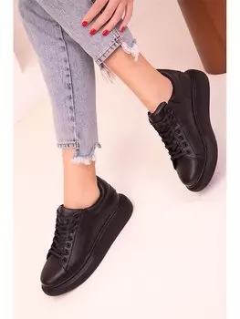 Спортивная обувь унисекс с кожаной отделкой на шнуровке Soho Exclusive, черный