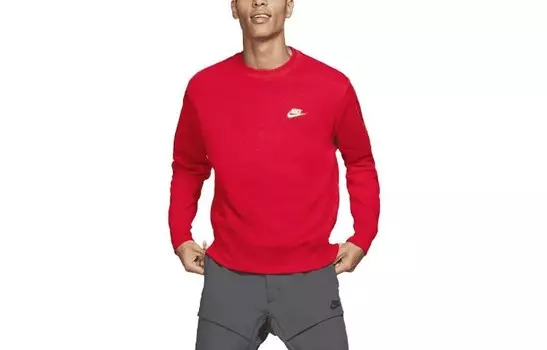 Спортивная одежда Club флисовый свитер с круглым вырезом Nike, красный