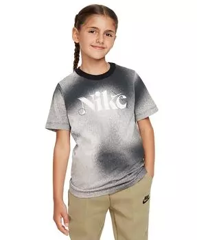 Спортивная одежда для больших детей Футболка стандартного кроя с принтом Nike, серый